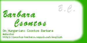 barbara csontos business card